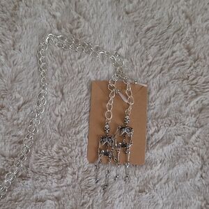 Silver Skeleton Chain/Glasses Holder New